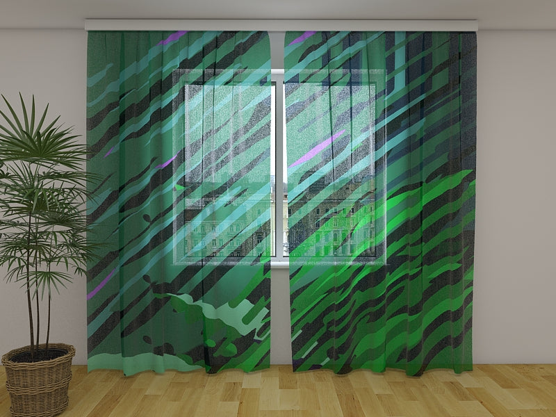 Tende Graziosa Illustrazione Verde