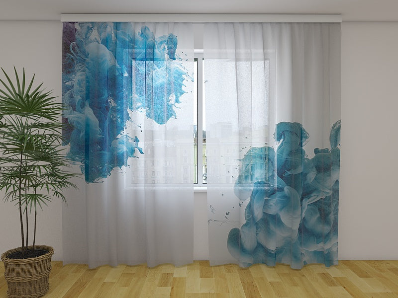 Tende Schizzi di Vernice Blu