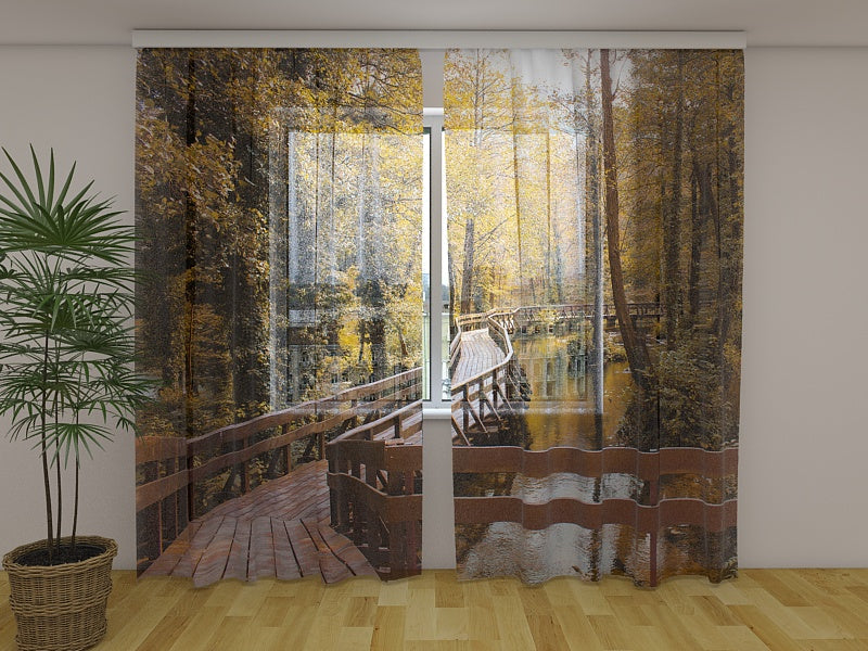 Tende Ponte nella Foresta Autunnale