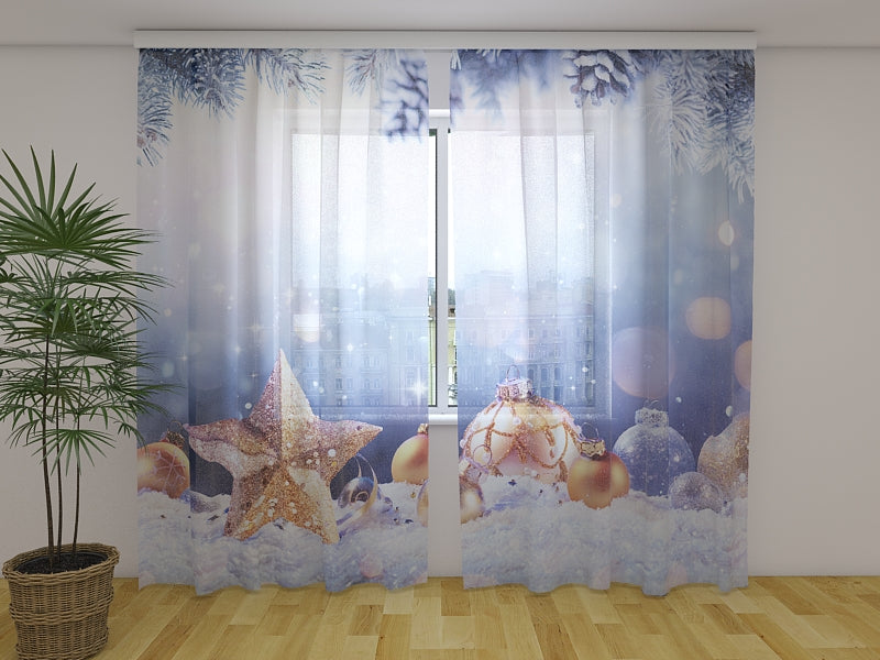 Tende Natale Stella d'Oro e Neve