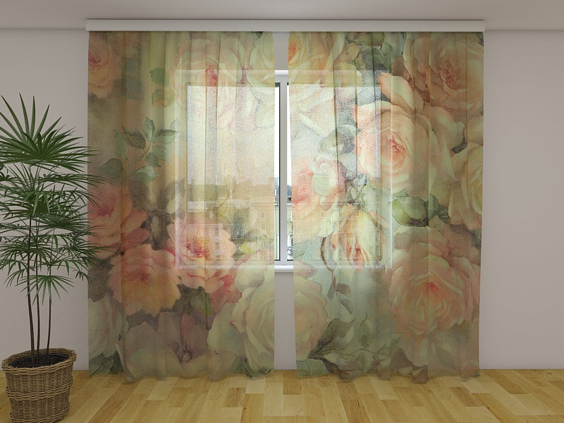 Tende Rose Delicate su Tela