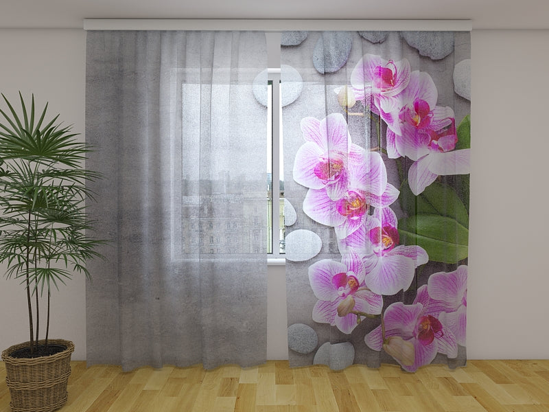 Tende Delicate Orchidee Rosa e Pietre