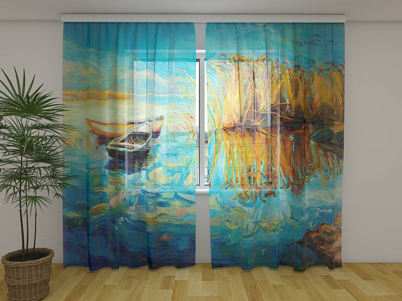 Tende Bellissimo Lago Stile Impressionista