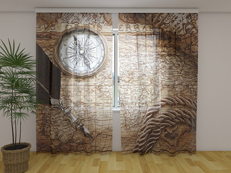 Tende Mappa Vintage con Bussola