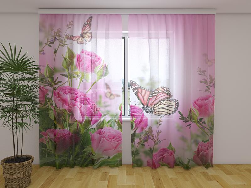 Tende Farfalle e Rose Rosa