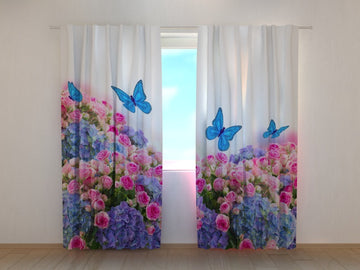 Tende Bouquet dal Giardino e Farfalle Blu