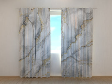 Tende Marmo Grigio con Venature d'Oro