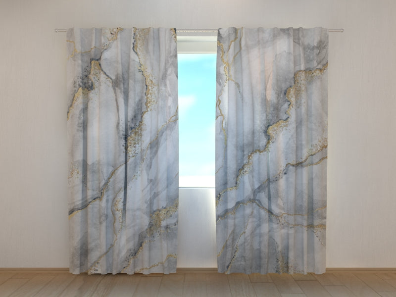 Foto Tende Marmo Grigio con Venature d'Oro