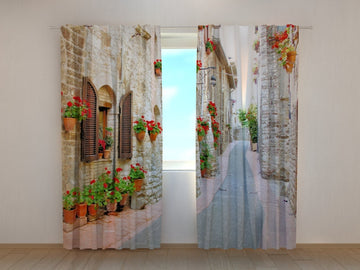 Tende Vicolo Italiano con Fiori 2