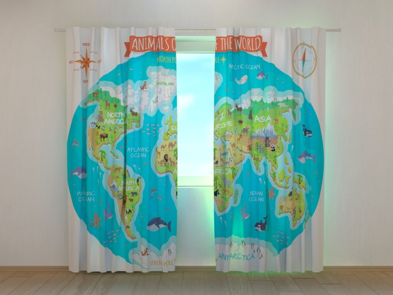 Tende Mappa per Bambini con gli Animali del Mondo