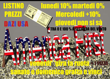 Tovagliette americane in tessuto cm.45x30. con il listino prezzi dei dazi americani