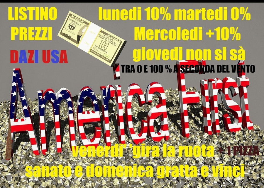 Tovagliette americane in tessuto cm.45x30. con il listino prezzi dei dazi americani