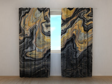 Tende Marmo di Lusso Dorato e Nero