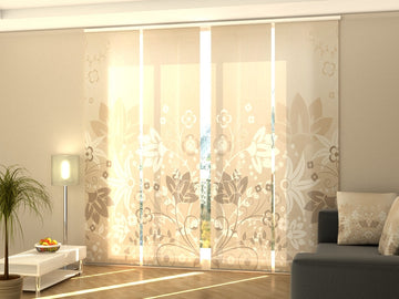 Set di 4 Tende a Pannello Fiori Astratti di Design