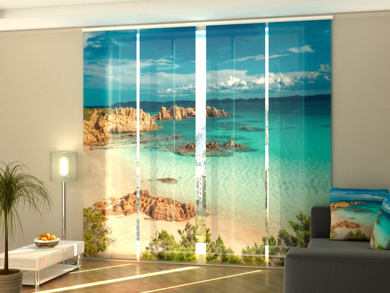 Set di 4 Tende a Pannello Spiaggia in Sardegna Incantevole