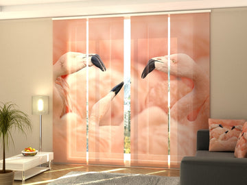 Set di 4 Tende a Pannello Incredibili Fenicotteri Rosa