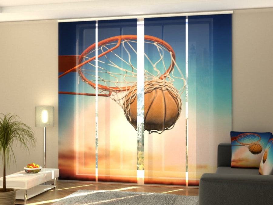 Set di 4 Tende a Pannello Pallone da Basket in Rete