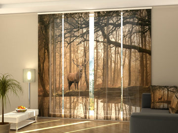 Set di 4 Tende a Pannello Bellissimo Cervo Rosso Cervus Elaphus