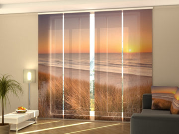 Set di 4 Tende a Pannello Dune e Spiaggia al Tramonto nei Paesi Bassi