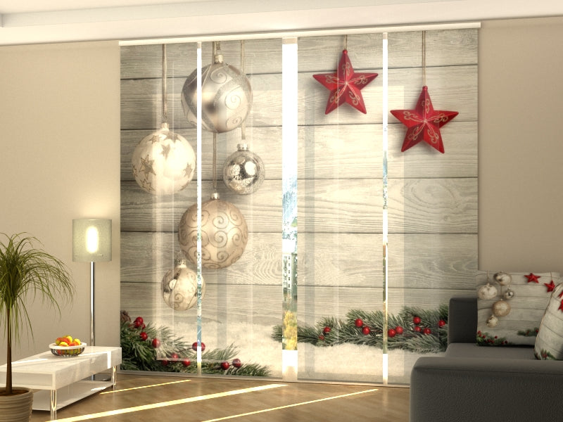Set di 4 Tende a Pannello Eleganti Decorazioni Natalizie