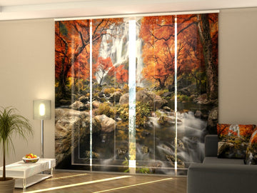 Set di 4 Tende a Pannello Affascinante Cascata Autunnale