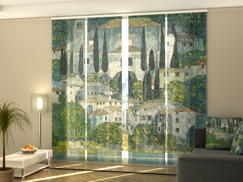Set di 4 Tende a Pannello Gustav Klimt Chiesa a Cassone