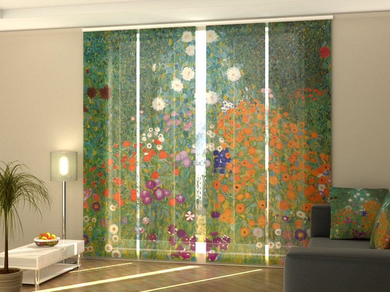 Set di 4 Tende a Pannello Gustav Klimt Giardino Fiorito