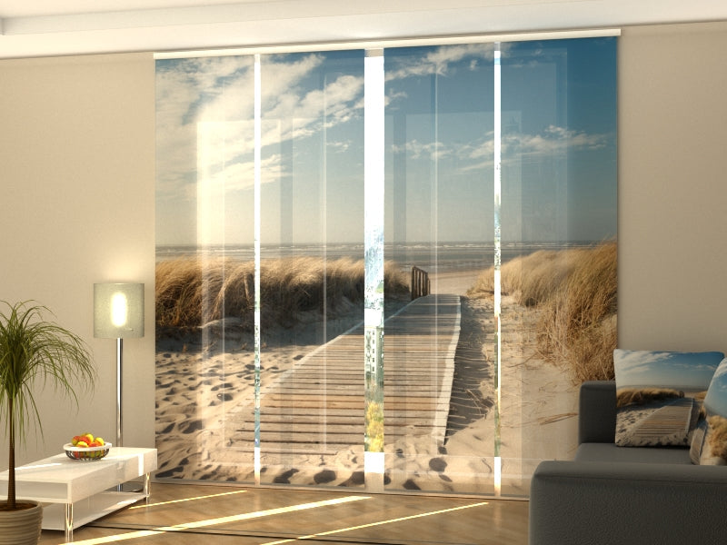 Set di 4 Tende a Pannello Spiaggia del Mare del Nord a Langeoog