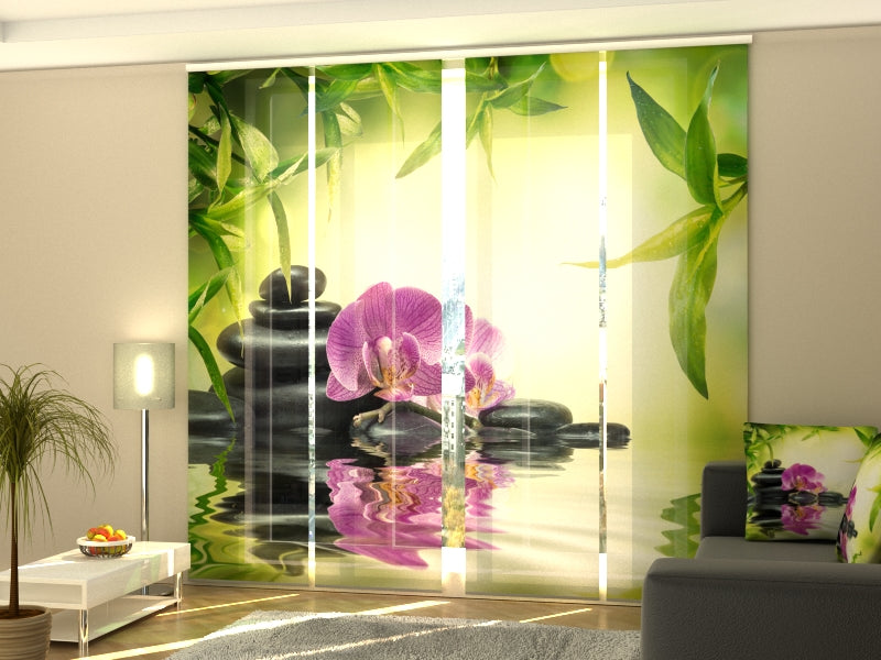 Set di 4 Tende a Pannello Orchidee sotto al Sole 2