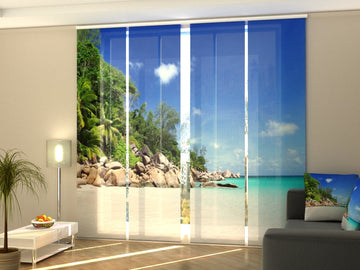 Set di 4 Tende a Pannello Costa Paradisiaca delle Seychelles