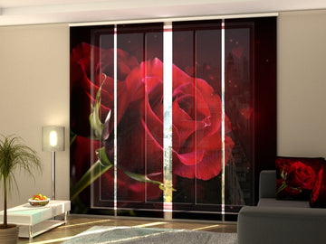 Set di 4 Tende a Pannello Cuore Rosso