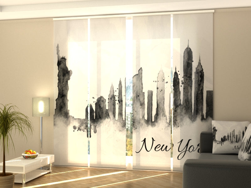 Set di 4 Tende a Pannello Sagoma di New York