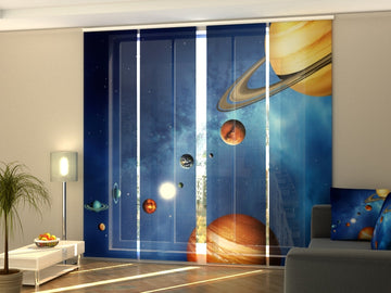 Set di 4 Tende a Pannello Sistema Solare