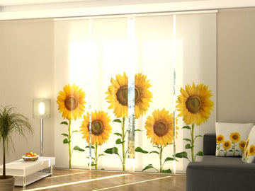 Set di 4 Tende a Pannello Girasoli Gialli Estivi