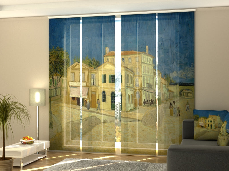 Set di 4 Tende a Pannello La Casa Gialla Vincent Van Gogh