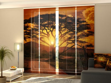 Set di 4 Tende a Pannello Tramonto Africano