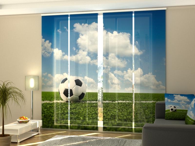 Set di 4 Tende a Pannello Pallone su Campo da Calcio