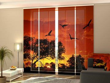 Set di 4 Tende a Pannello Grandi Ibis al Tramonto