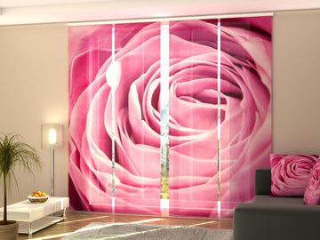 Set di 4 Tende a Pannello Grande Rose Rosa