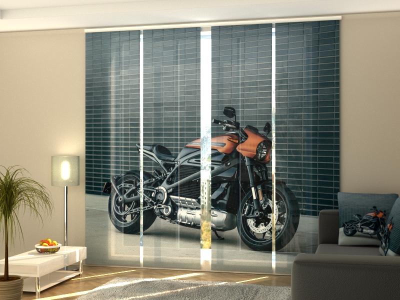 Set di 4 Tende a Pannello Moto Harley Davidson Nera