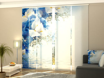 Set di 4 Tende a Pannello Iris Blu 2