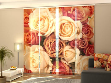 Set di 4 Tende a Pannello Rose Dolci