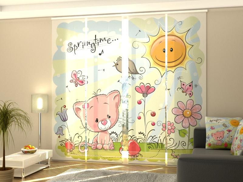 Set di 4 Tende a Pannello Disegno per Bambini