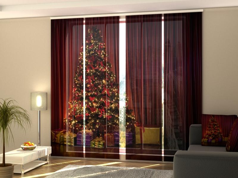 Set di 4 Tende a Pannello Albero di Natale 1