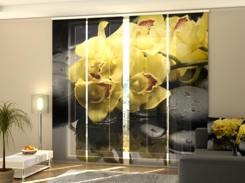 Set di 4 Tende a Pannello Orchidee Agrumate