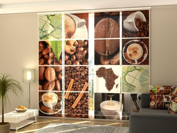 Set di 4 Tende a Pannello Caffè Africa