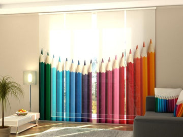 Set di 4 Tende a Pannello Matite Colorate