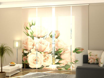 Set di 4 Tende a Pannello Rose Color Crema