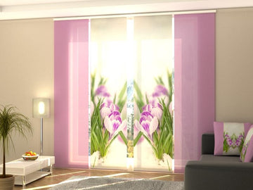Set di 4 Tende a Pannello Crocus sulla Neve