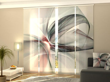 Set di 4 Tende a Pannello Astrazione Nera Elegante